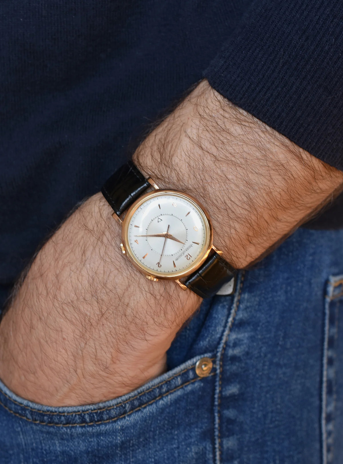 Montre  JAEGER-LECOULTRE MEMOVOX REF. 3151  en or rose 18 COMPLICATION REVEIL - CAL. P489/1 - circa 1952