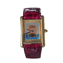 Montre CARTIER "Tank" en vermeil et cuir