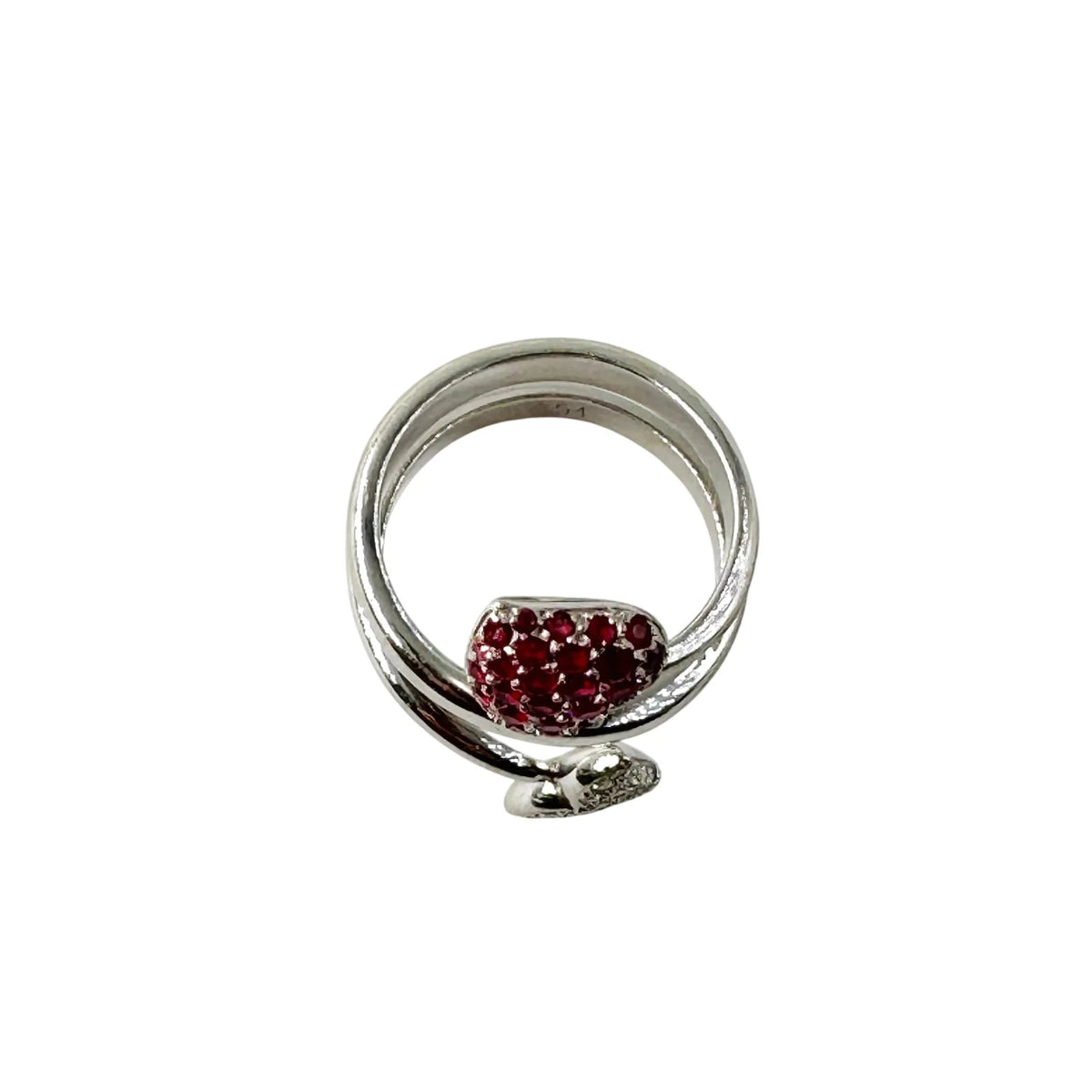 Bague DIOR "Diablotine" en or blanc, rubis et diamants
