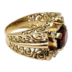 Bague Tank en or rose, tourmaline et diamants