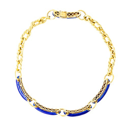 Collier Ras de cou UNOAERRE en or jaune et émail