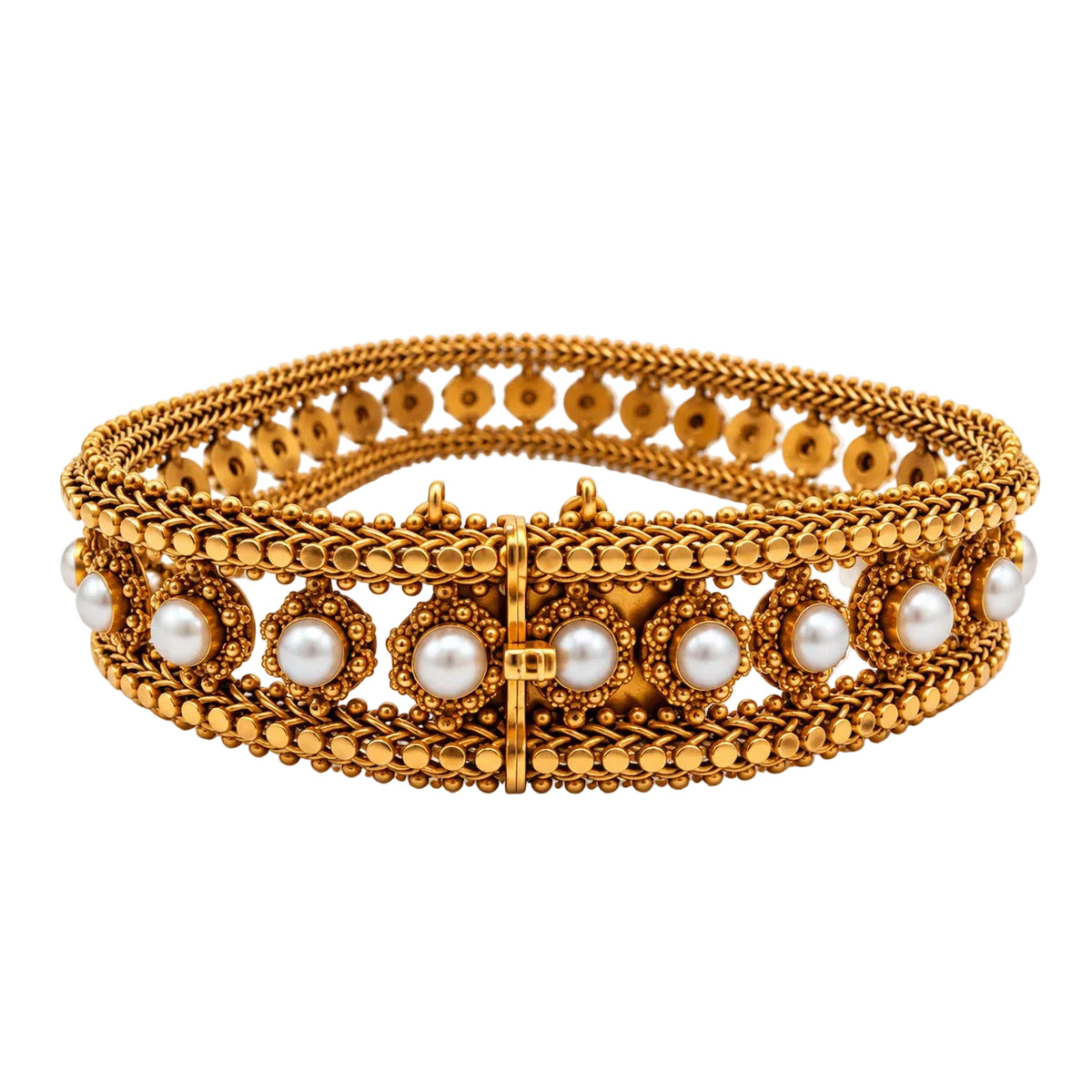 Bracelet Souple en or jaune et perles