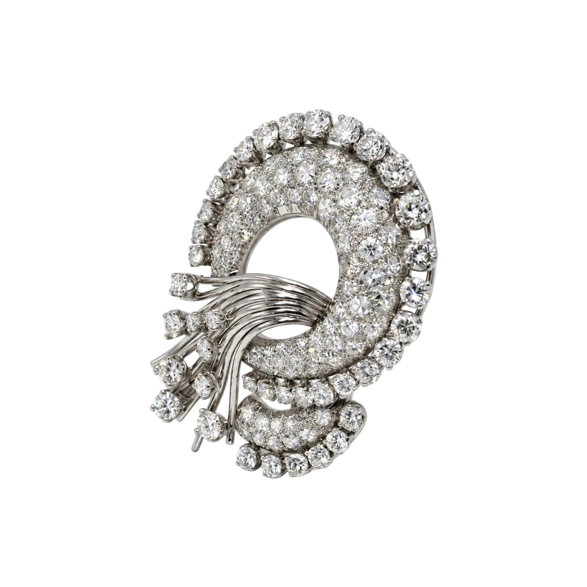 Broche Épingle en or blanc, platine et diamants