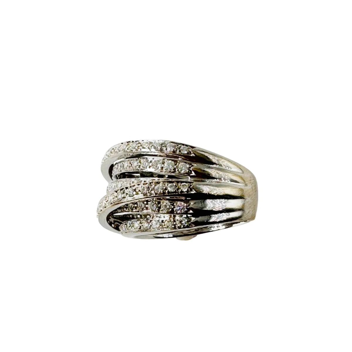 Bague Bandeau en or blanc et diamants