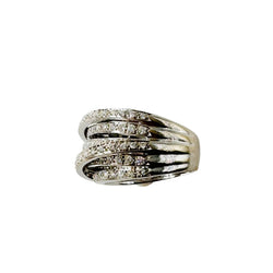 Bague Bandeau en or blanc et diamants