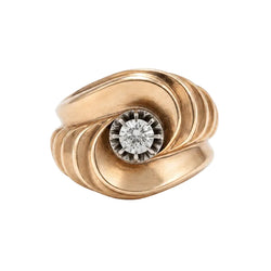Bague Tank en or rose et diamant