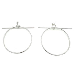 Boucles d'oreilles Créoles HERMÈS "Loop" GM en argent