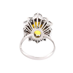 Bague Pompadour en or blanc, saphir et diamants