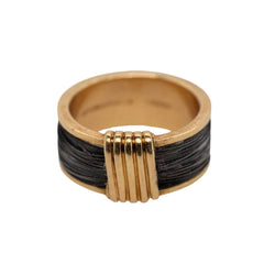 Bague Bandeau HERMÈS en or jaune et crin