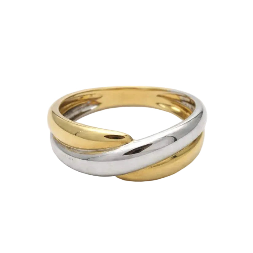 Bague Alliance en or blanc et or jaune