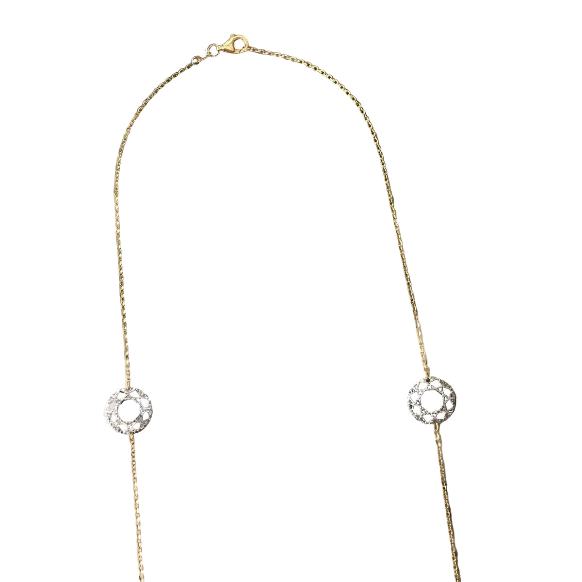 Collier Sautoir en or blanc et or jaune