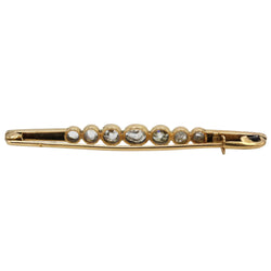 Broche Barrette en or jaune, platine et diamants