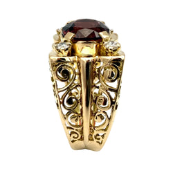 Bague Tank en or rose, tourmaline et diamants
