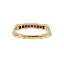 Bague Alliance en or jaune et rubis