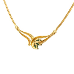 Collier Pendentif en or blanc, or jaune, émeraudes et diamants