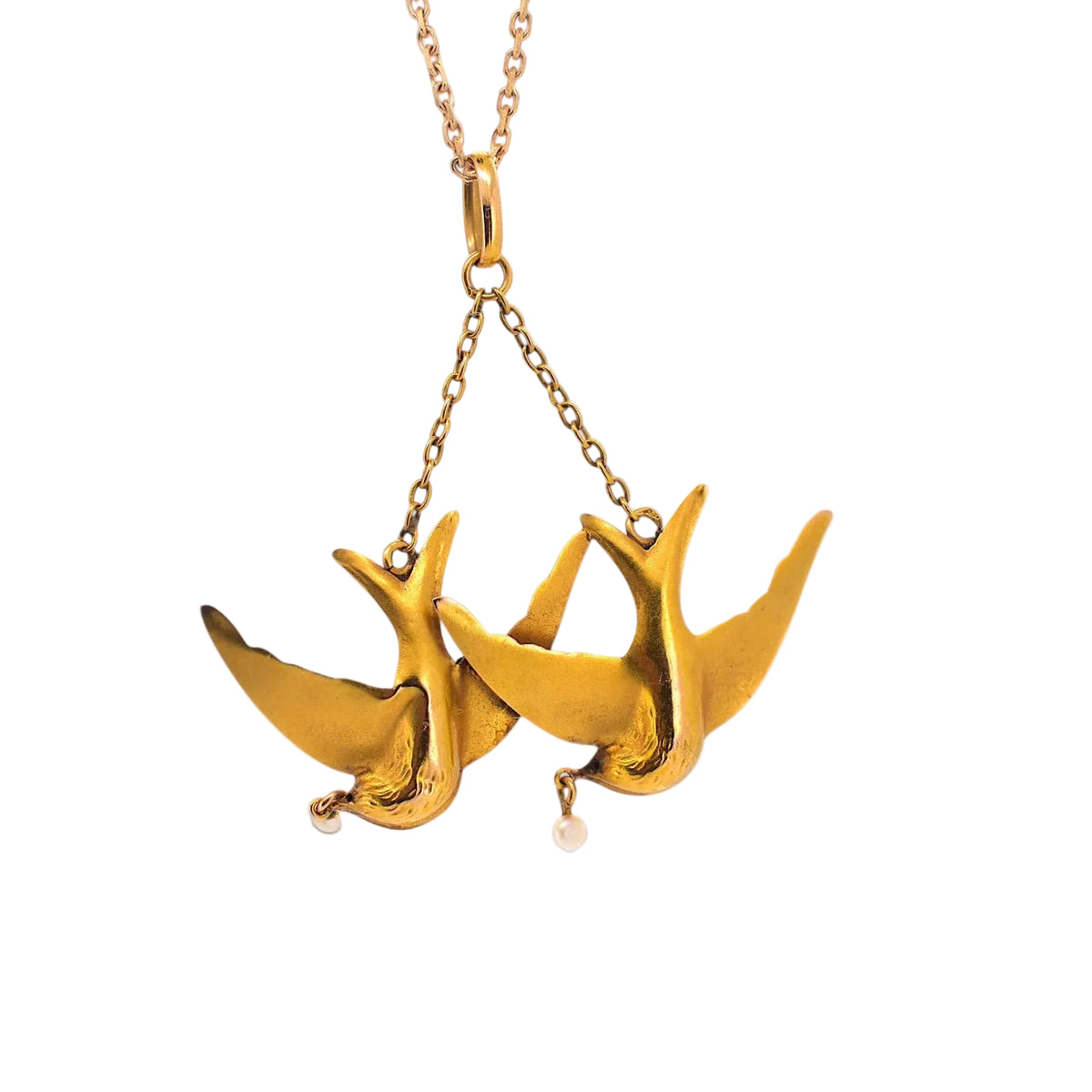 Collier Pendentif en or jaune et perles