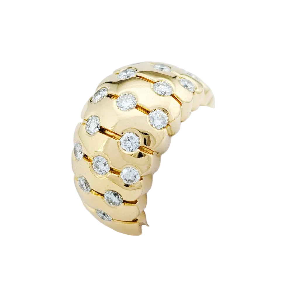 Bague Dôme en or jaune et diamants