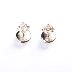 Boucles d'oreilles puces en or blanc et diamants