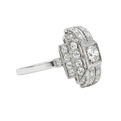 Bague Entourage en platine et diamants