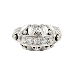 Bague Dôme en or blanc et diamants