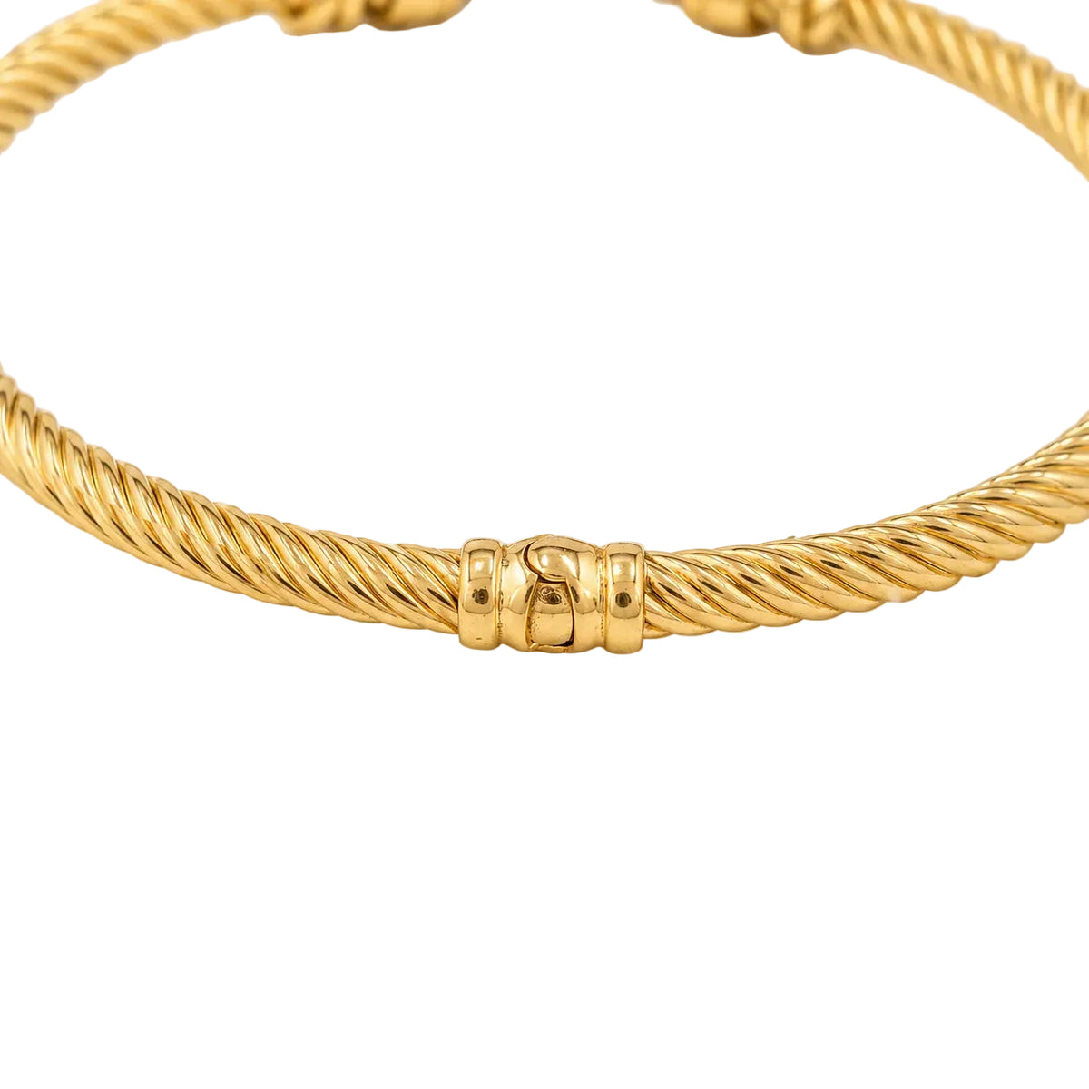 Bracelet Jonc en or jaune, améthystes et diamants
