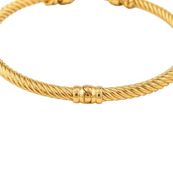 Bracelet Jonc en or jaune, améthystes et diamants