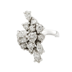 Bague en or blanc et diamants