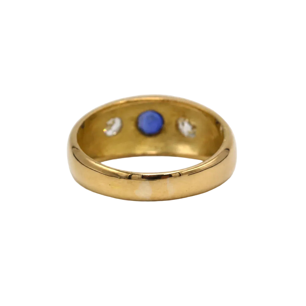 Bague Jonc en or jaune, saphir et diamants