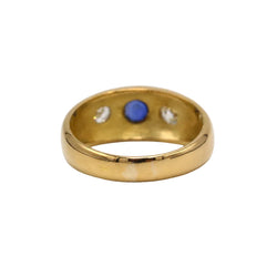 Bague Jonc en or jaune, saphir et diamants