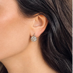 Boucles d'oreilles Dormeuses en or rose, platine et diamants