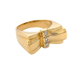 Bague Tank en or jaune et diamants
