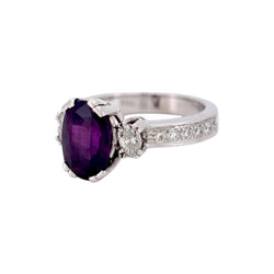 Bague Trilogie en or blanc, saphir et diamants