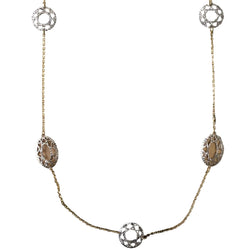 Collier Sautoir en or blanc et or jaune