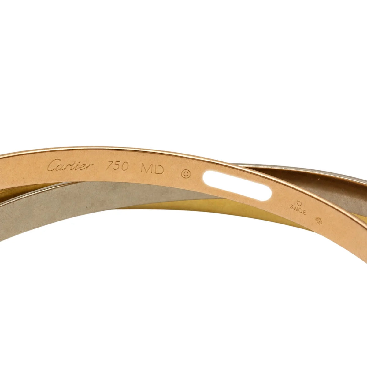 Bracelet Jonc CARTIER Trinity MM en or blanc, or jaune et or rose