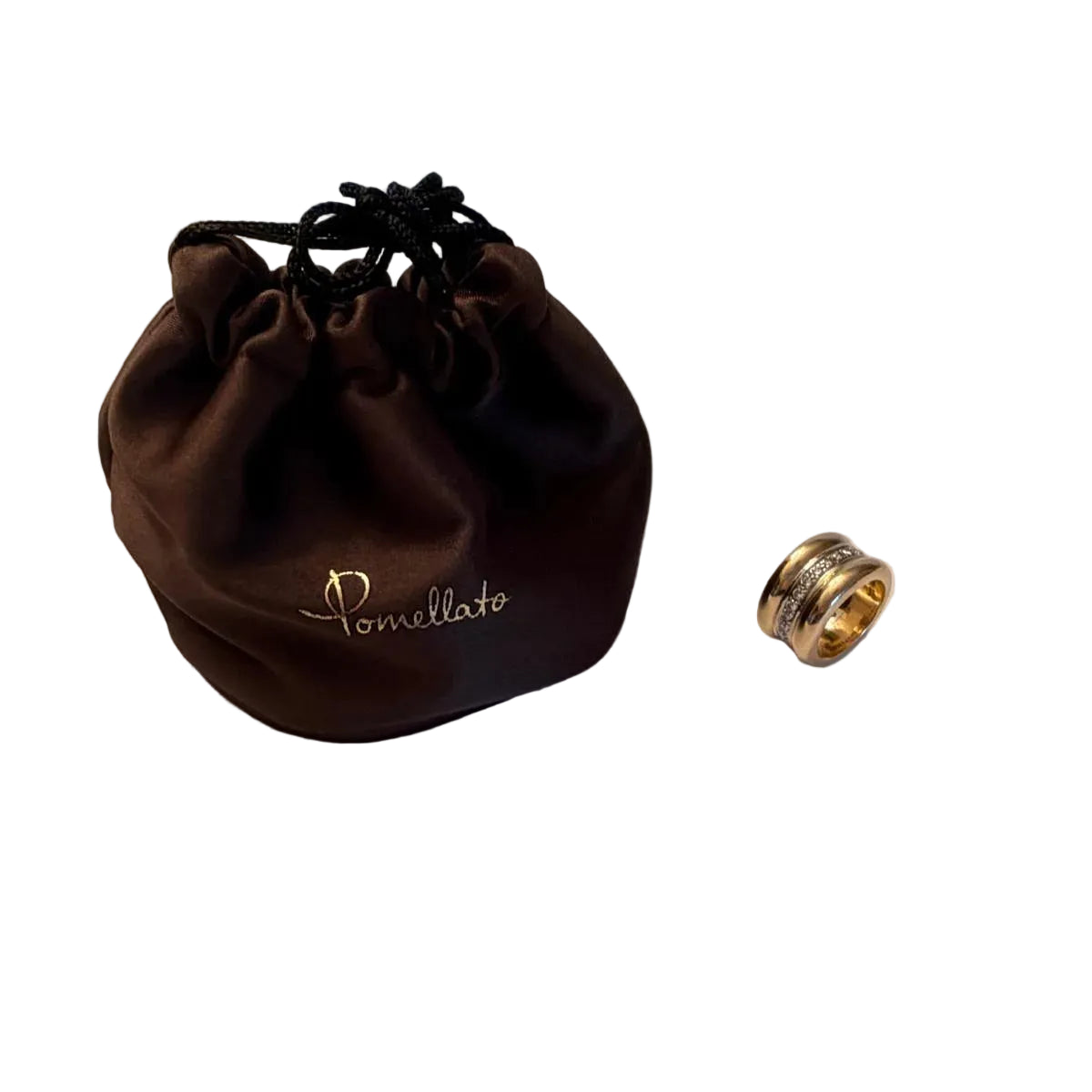 Bague Bandeau POMELLATO en or jaune et diamants
