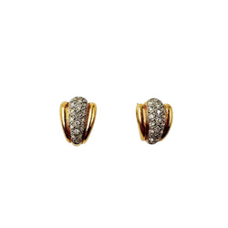 Boucles d'oreilles en or blanc, or jaune et diamants