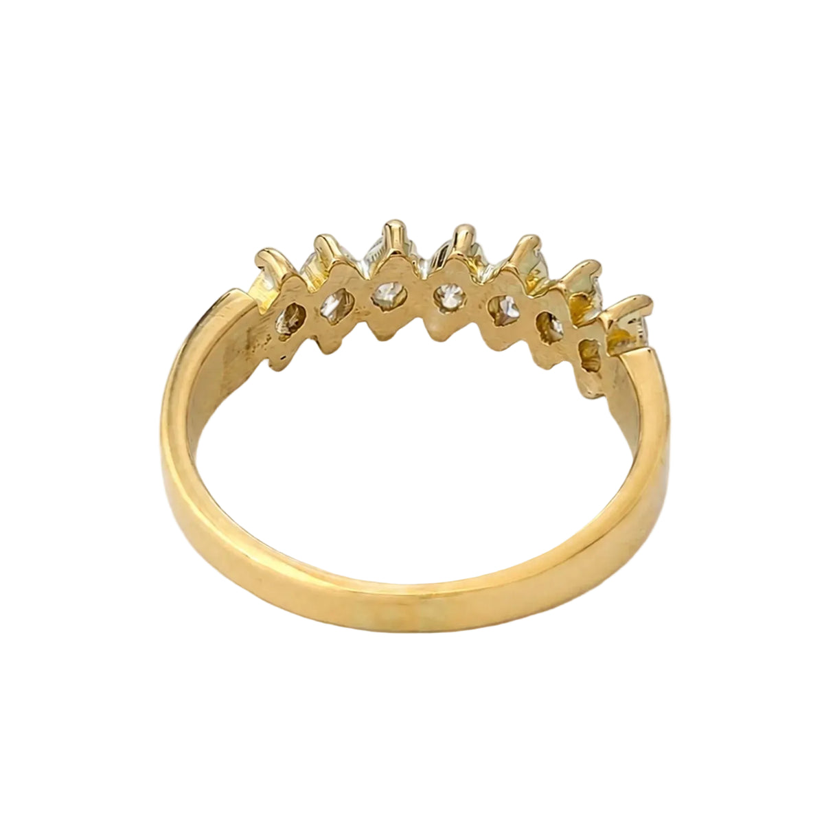 Bague Alliance en or jaune et diamants marquises