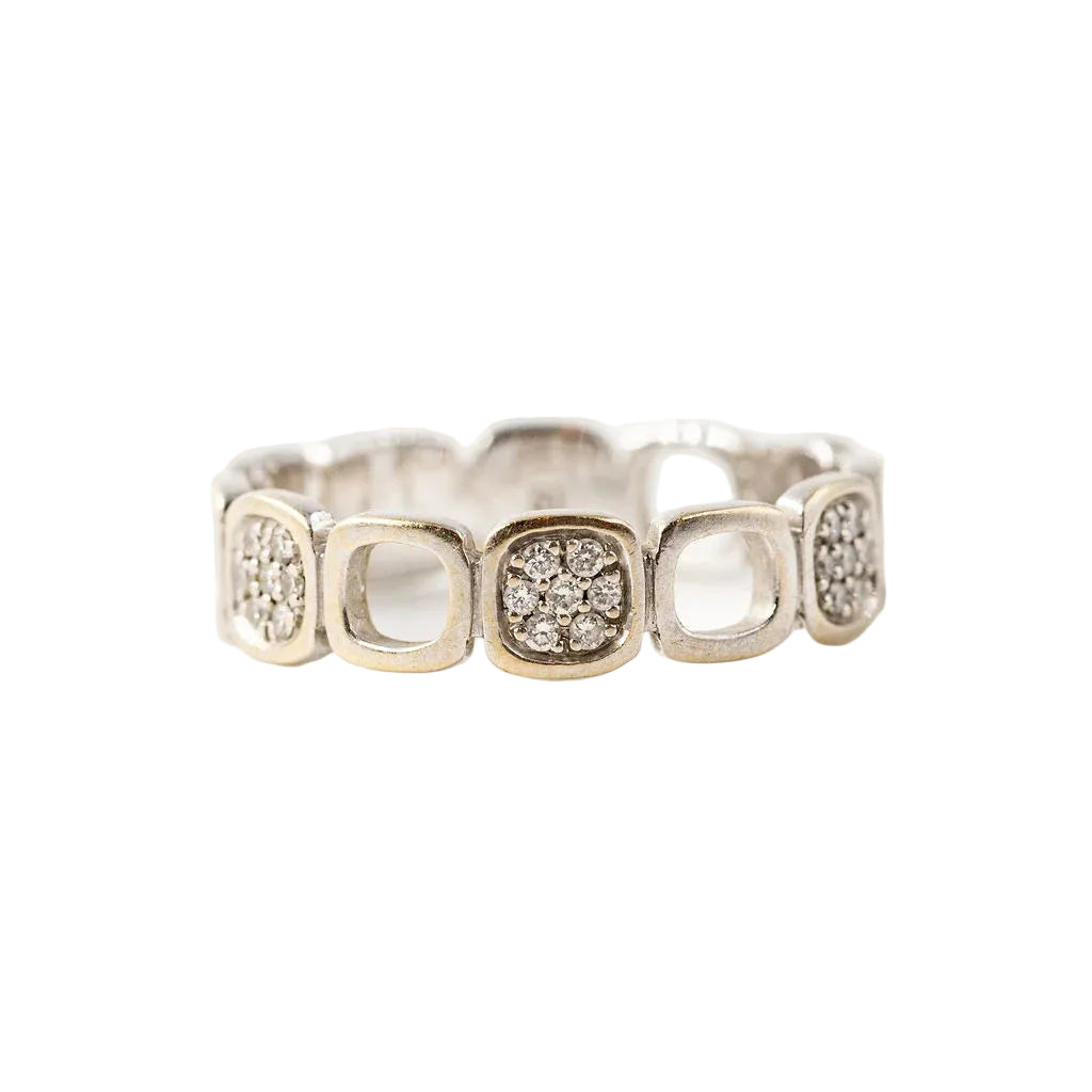 Bague DINH VAN "Domino" en or blanc et diamants