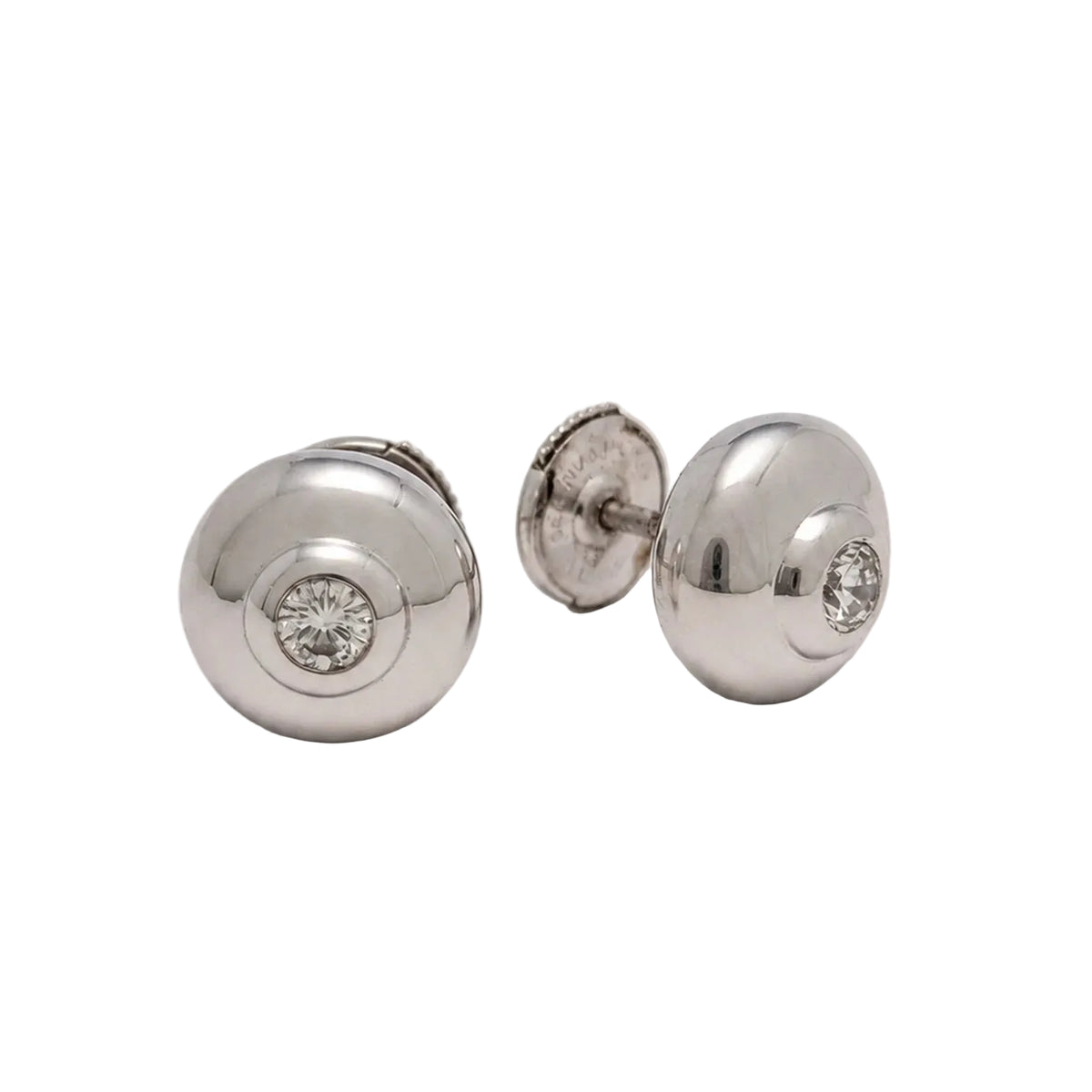 Boucles d’oreilles Puces en or blanc et diamants