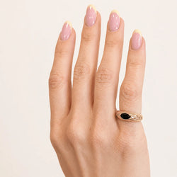 Bague Jonc en or jaune, saphir et diamants