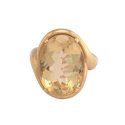 Bague Cocktail en or jaune et citrine
