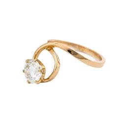 Bague Solitaire en or jaune et diamant