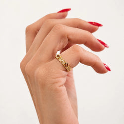 Bague GUCCI en or jaune et diamants