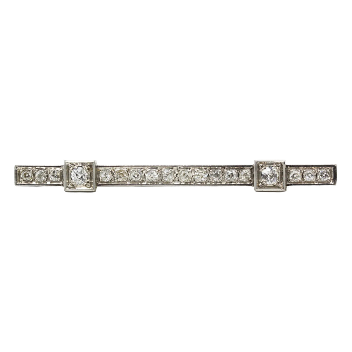 Broche Barrette en or blanc et diamants