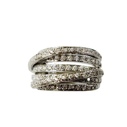 Bague Bandeau en or blanc et diamants