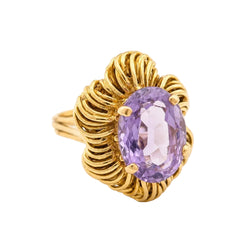 Bague Cocktail en or jaune et améthyste
