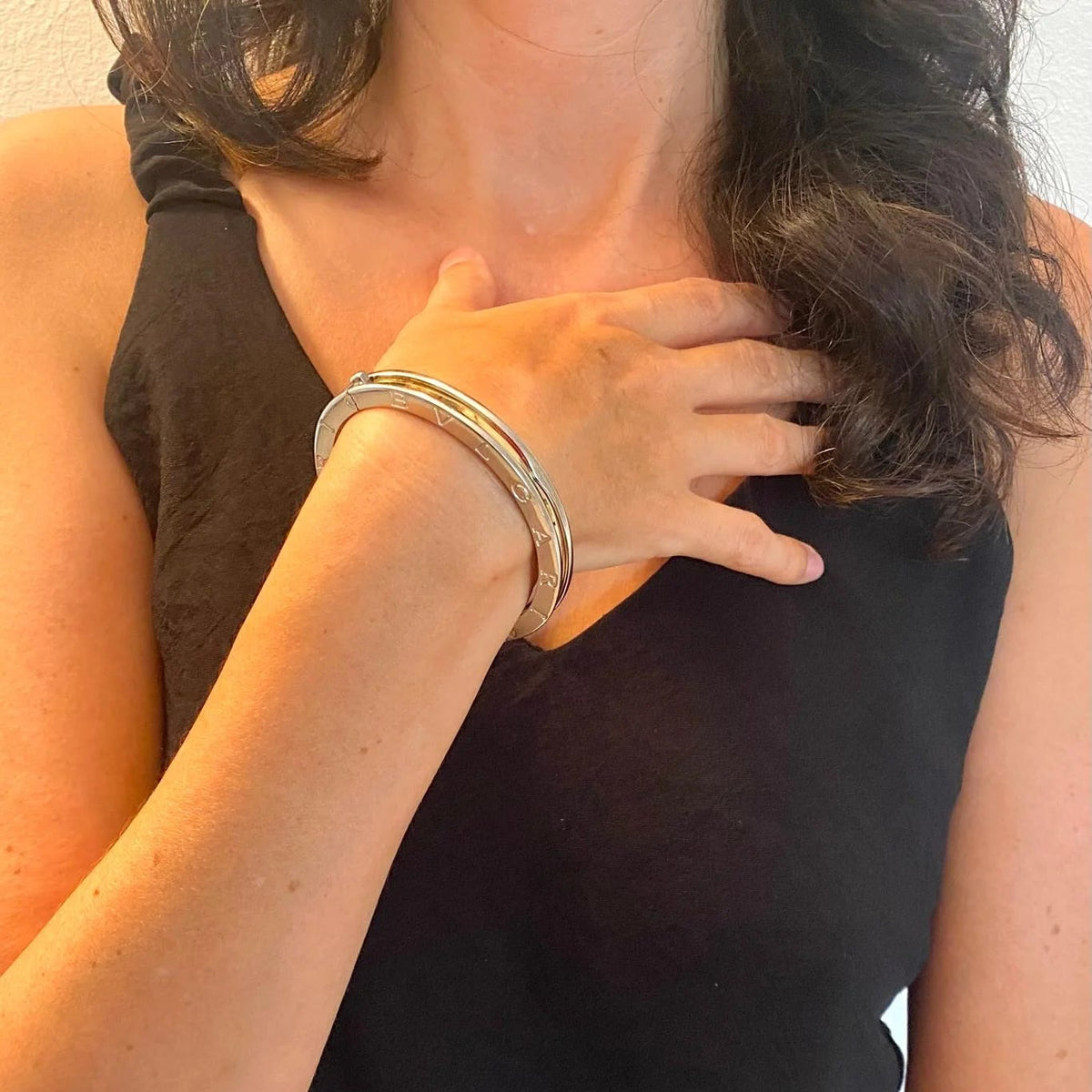 Bracelet Jonc BULGARI "B.Zero1" en or jaune et acier