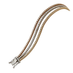 Bracelet Ligne en or blanc, or jaune, or rose et diamants