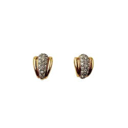 Boucles d'oreilles en or blanc, or jaune et diamants