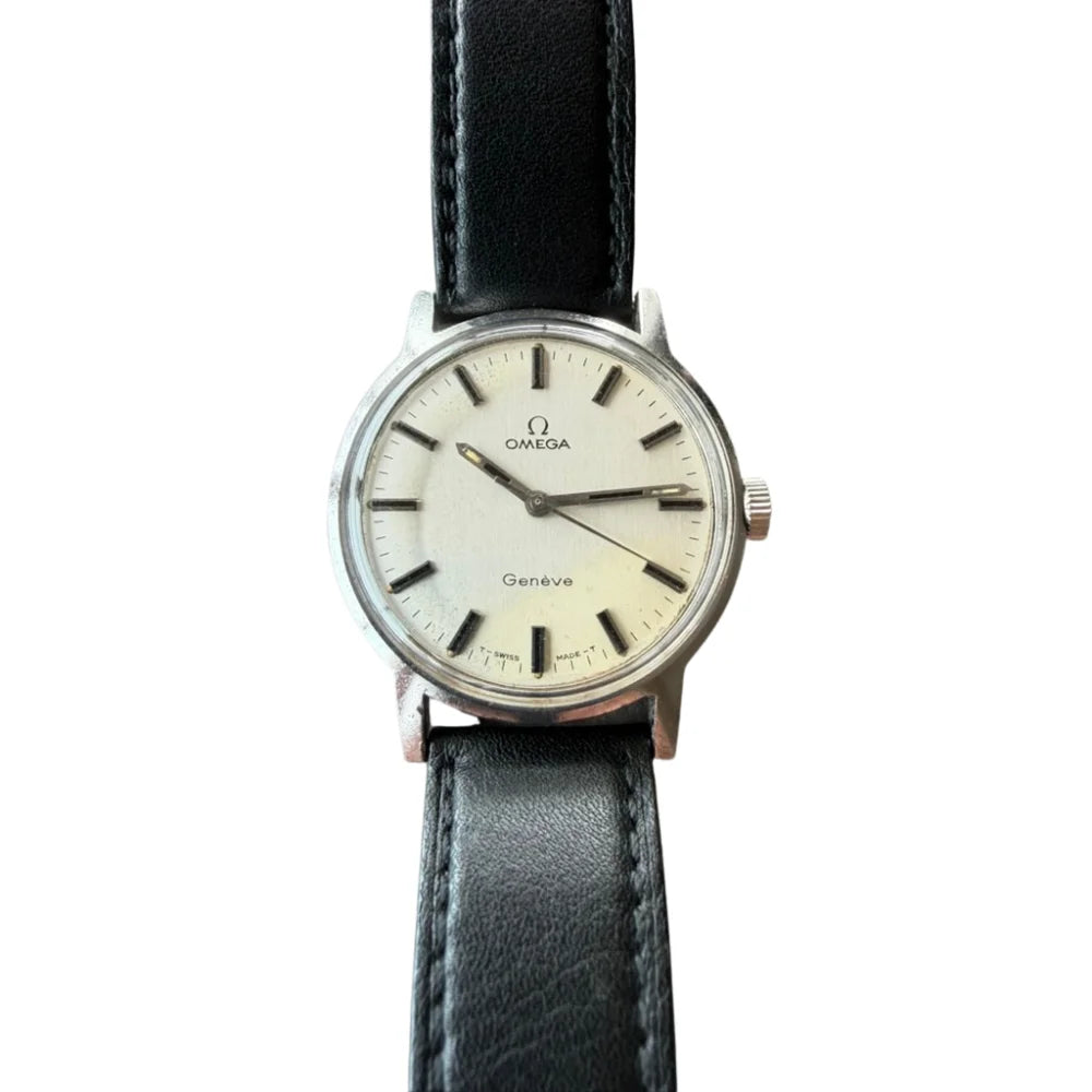 Montre OMÉGA GENÈVE en acier et cuir